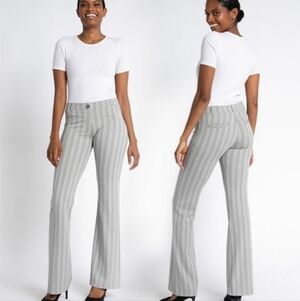 Betabrand Black & Gray Chevron Bootcut Printed Career Leggings Size XL